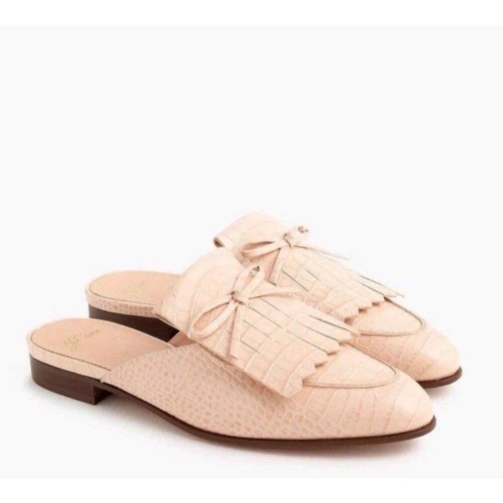 J. Crew Kiltie Academy Penny Loafer Mule In Sun Washed NWOT Size 6